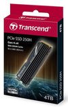 Transcend 4TB MTE250H NVMe Gen4 PCIe, M.2 2280 w/Aluminum Heatsink, Up to 7,200MB/s - TS4TMTE250H (Compatible with PS5)