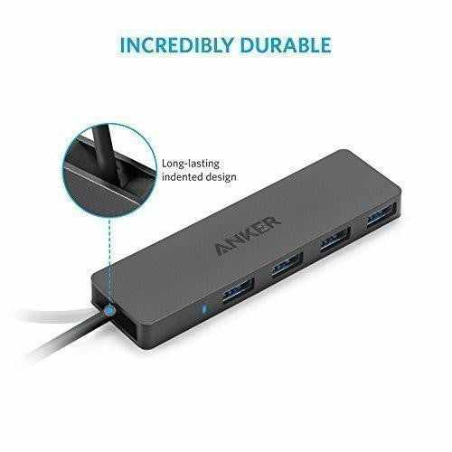 Anker 4-Port USB 3.0 Hub, Ultra-Slim Data USB A Hub with 2 ft Extended  Cable [Charging Not Supported], for MacBook, Mac Pro, Mac Mini, iMac,  Surface