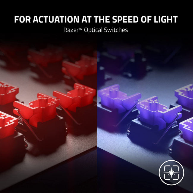 Razer Huntsman V2 Optical Gaming Keyboard: Fastest Linear Optical Switches  Gen-2 w/ Sound Dampeners & 8000Hz Polling Rate - Doubleshot PBT Keycaps 