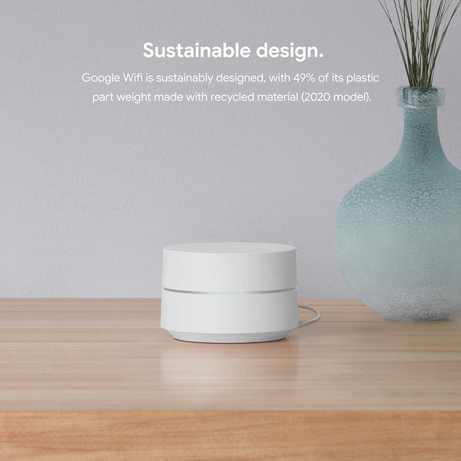 Google Nest Wifi - AC2200 - Mesh WiFi System - Wifi Router - 2200 Sq Ft  Coverage - 1 pack