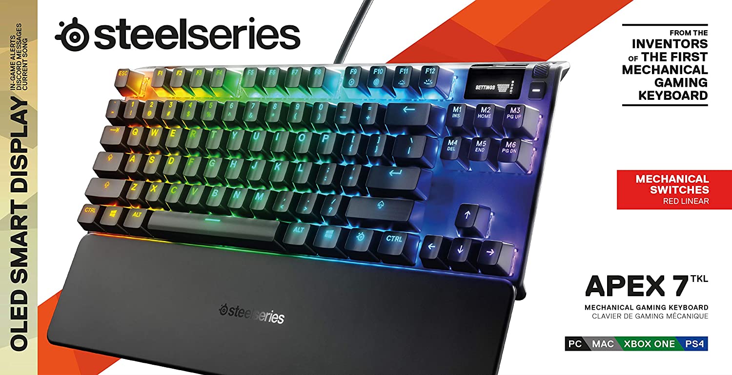 SteelSeries Keyboard Apex TKL Compact Mechanical Gaming Keyboard – O – 