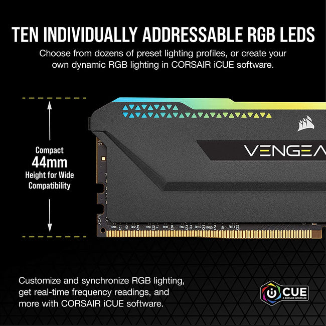 Corsair Vengeance RGB Pro 16GB (2x8GB) DDR4 3600 (PC4-28800) C18 Desktop  memory – White